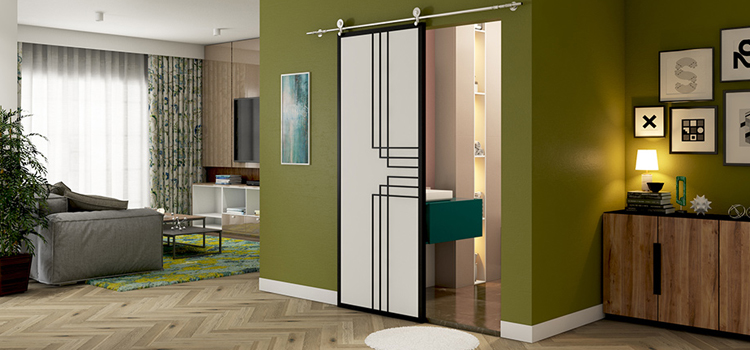 sliding bathroom door installation in Lemon Hill